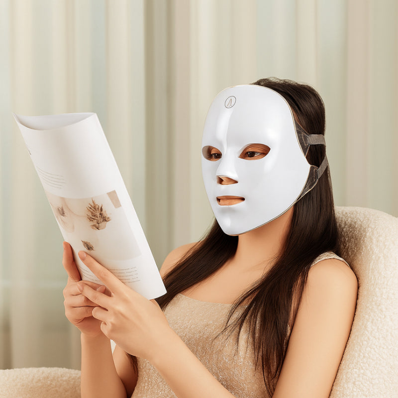 Máscara LED Facial 7 em 1 – Fototerapia Estética, Rejuvenescimento e Antiacne