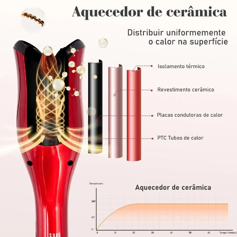 Modelador De Cachos Com Display LCD de Temperatura